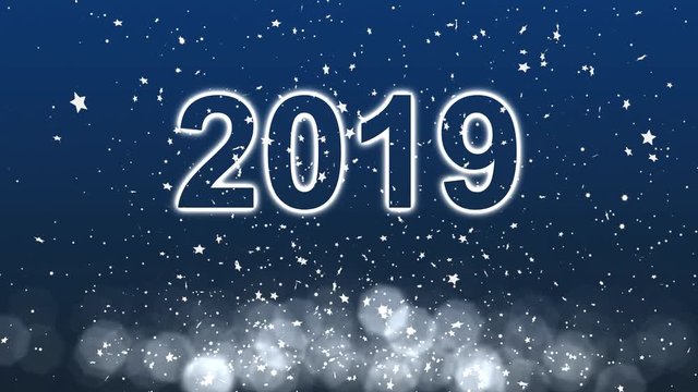 New Year background with snowflakes, 2019