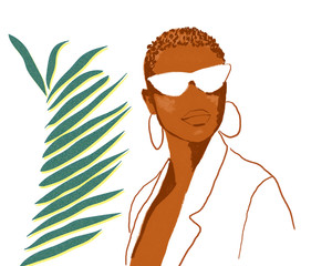 Brown kobieta z liściem palmowym - 220020000