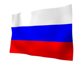 Waving flag of the Russian Federation. The National. State symbol of the Russia. 3D illustration