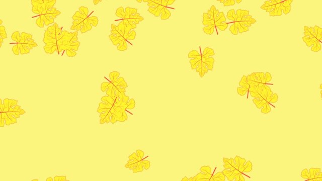Yellow autumn maple leaves falling down on a light yellow background computer rendered 4k
