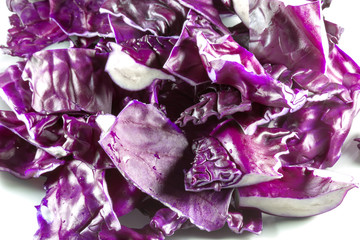 Purple cabbage slices for salad