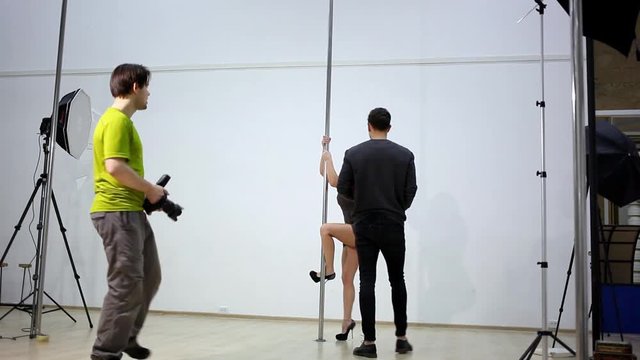 Photo session backstage. Pole dance photography.

