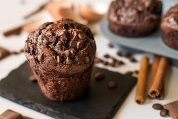 homemade chocolate muffin