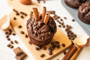 homemade chocolate muffin