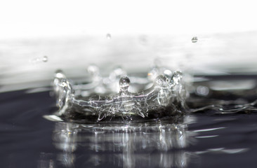 crown formed by a water spray on a black background