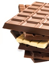 Stack of White / Dark / Milk Chocolate Bars