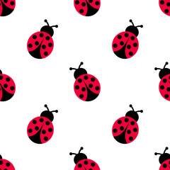 Ladybird decoration pattern. Ladybug seamless pattern design.