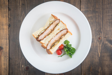 katsu-sand, japanese pork cutlet sandwich