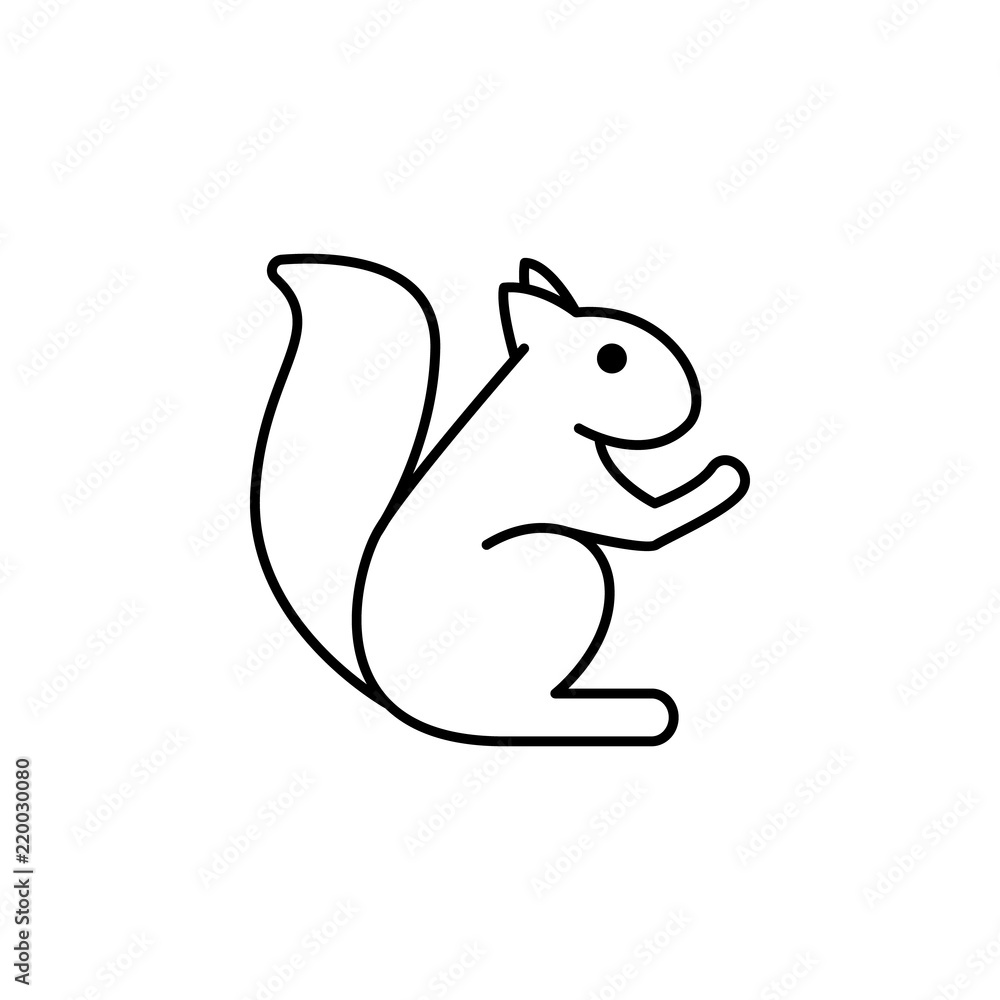 Aufkleber squirrel icon. element of autumn icon for mobile concept and web apps. thin line squirrel icon can b