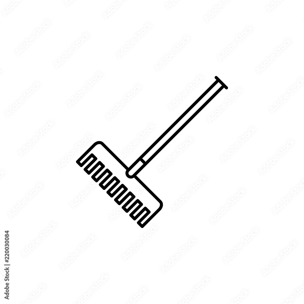 Poster rake icon. element of autumn icon for mobile concept and web apps. thin line rake icon can be used f