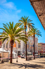 Fototapeta na wymiar Beautiful cozy streets of Genoa (Genova) in summer day, Liguria, Italy