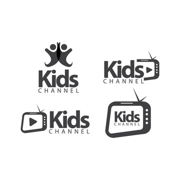 Kids Channel Logo Vector Template Design Illustration