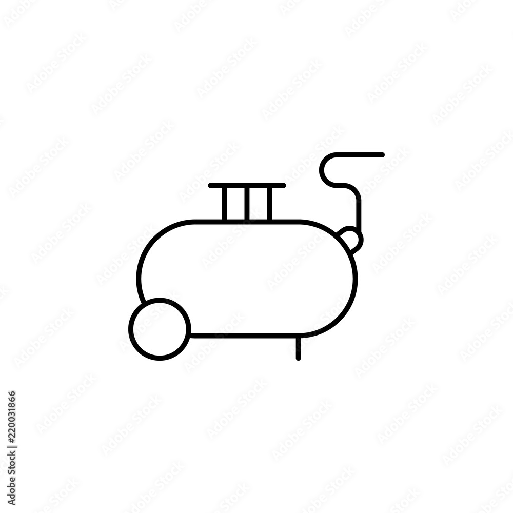 Poster tyre compressor icon. element of car workshop icon for mobile concept and web apps. thin line tyre c