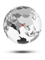 Bangladesh on political globe