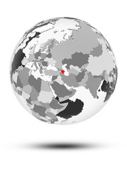 Azerbaijan on political globe