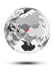 Kyrgyzstan on political globe