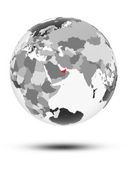 United Arab Emirates on political globe