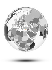 Cyprus on political globe