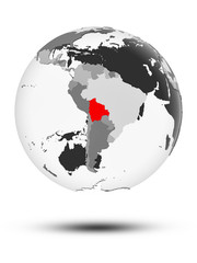 Bolivia on political globe