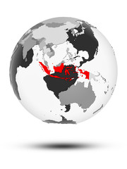 Indonesia on political globe