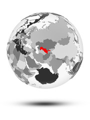 Uzbekistan on political globe