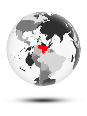 Venezuela on political globe