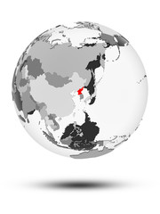 North Korea on political globe
