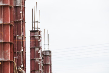 Industry home builder metal frame concrete pole,Building construction concept