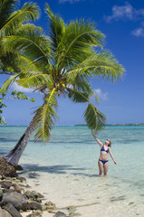 Woman on a tropical beach
