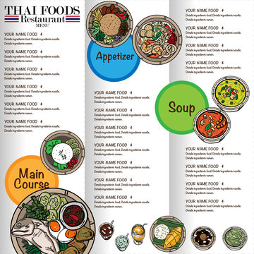 menu thai food design template graphic 
