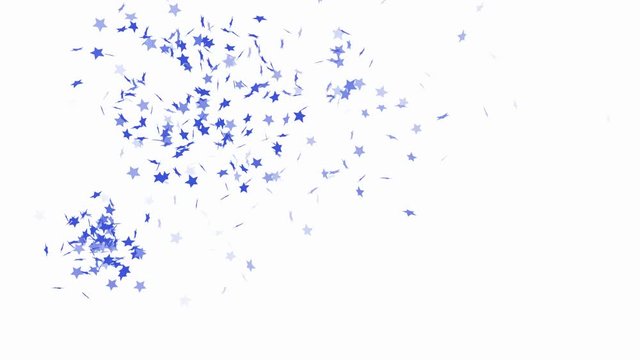 Blue star shape confetti - seamless looping, alpha channels and 4K