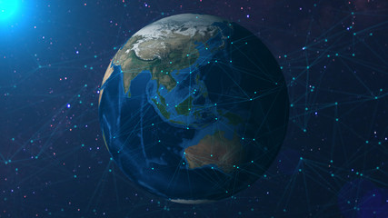 Global network concept. image from space furnished by NASA
