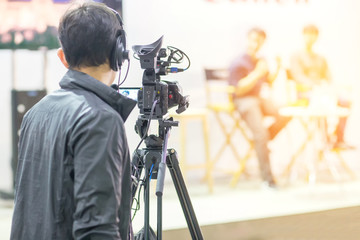 camera show viewfinder image catch motion in interview or broadcast wedding ceremony, catch...