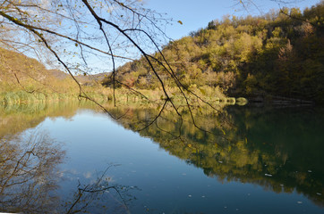 The Plitvice Lakes National Park, Croatia’s most popular tourist attraction. The beauty of the National Park lies in its sixteen lakes, inter-connected by a series of waterfalls, walkway & pond.