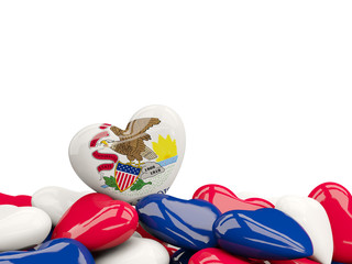 Heart shaped illinois state flag. United states local flags