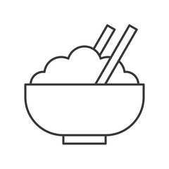 rice bowl, food outline icon
