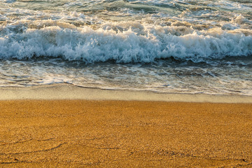 Sandy beach at mediterranean sea in Israel.
