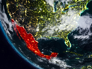 Mexico at night from space