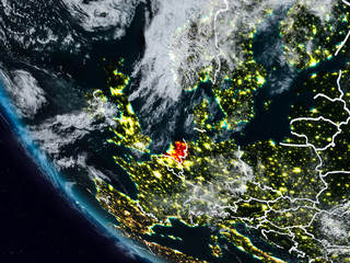 Netherlands at night from space