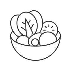 Salad in bowl outline icon
