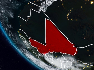 Mali at night from space