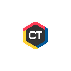 Initial Letter CT Logo Template Design