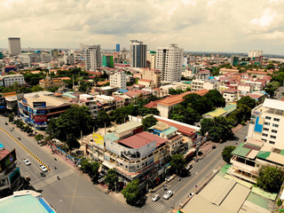 Aerial View of Phnom Penh, Cambodia
