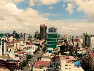 Aerial View of Phnom Penh, Cambodia
