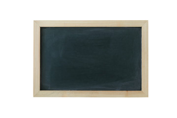 Blackboard background with wooden frame, rubbed dirty chalkboard