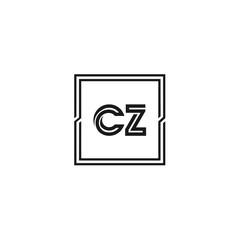 Initial Letter CZ Logo Template Design