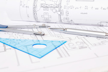 Utensilien für Bauplanung