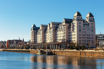 Oslo city skyline and government building office in summer day Norway