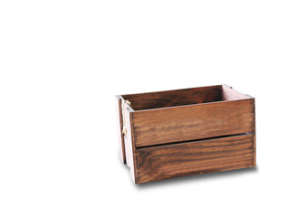 Wood box isolated on white background, this has clipping path.