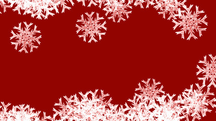 Abstract background with a variety of colorful snowflakes. Big and small.